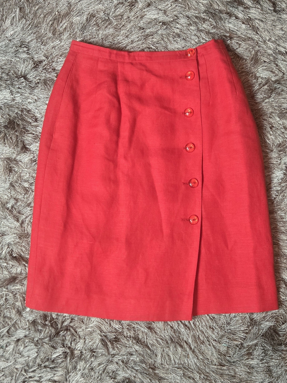 Vtg Harve Benard Red Linen Skirt